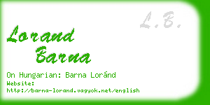 lorand barna business card